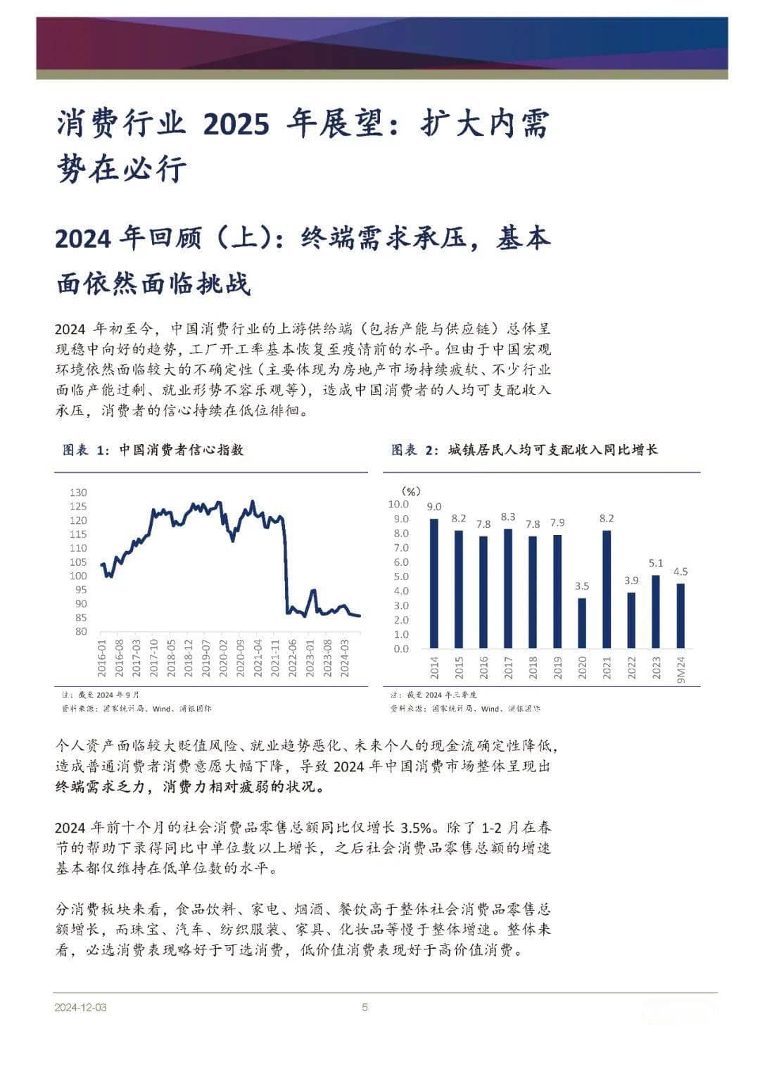 消费行业2025年展望：扩大内需势在必行