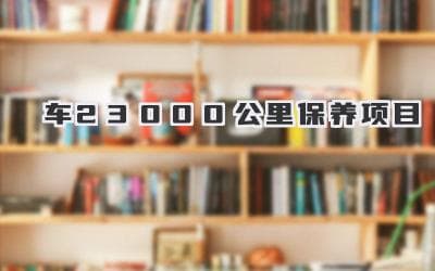 23000公里保养项目指南：确保爱车平稳运行
