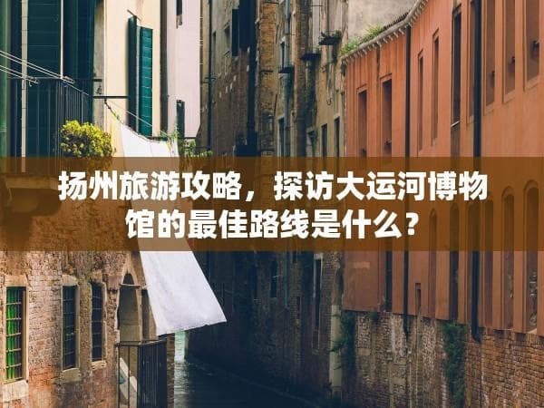 扬州旅游攻略：探访大运河博物馆的最佳路线