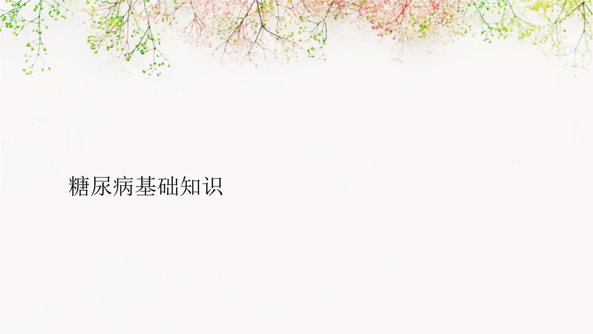 糖尿病用药指导及健康教育