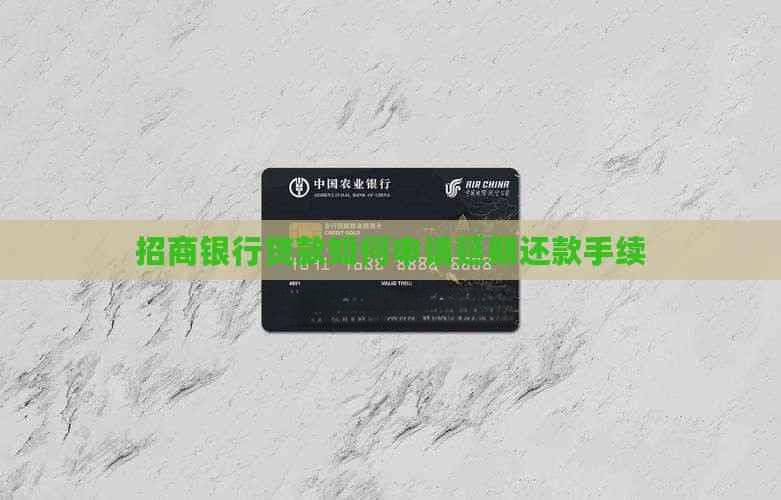 招商银行贷款如何申请延期还款手续