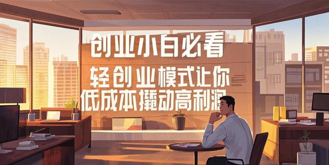创业小白必看：轻创业模式，让你低成本撬动高利润