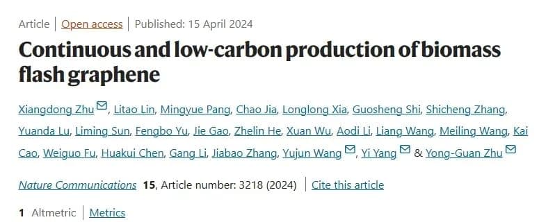 复旦大学研发连续低碳生产闪石墨烯新技术