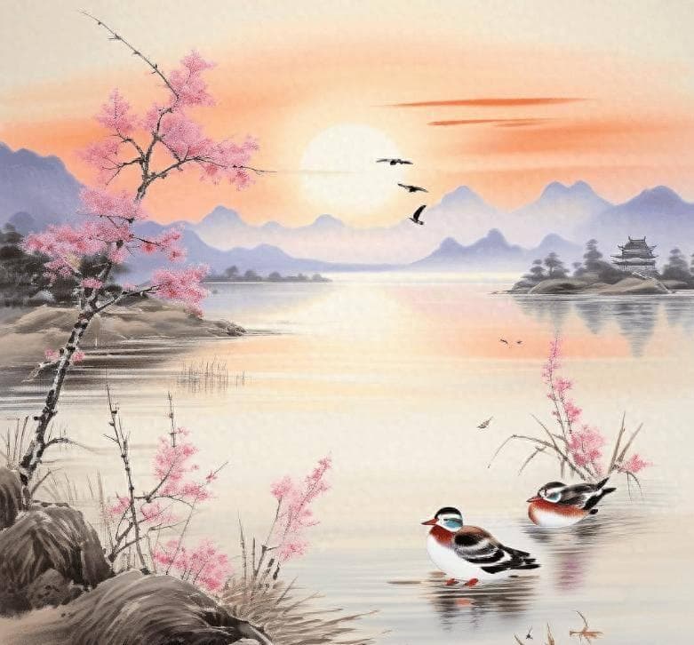 杜甫笔下的春天：泥融飞燕子，沙暖睡鸳鸯。