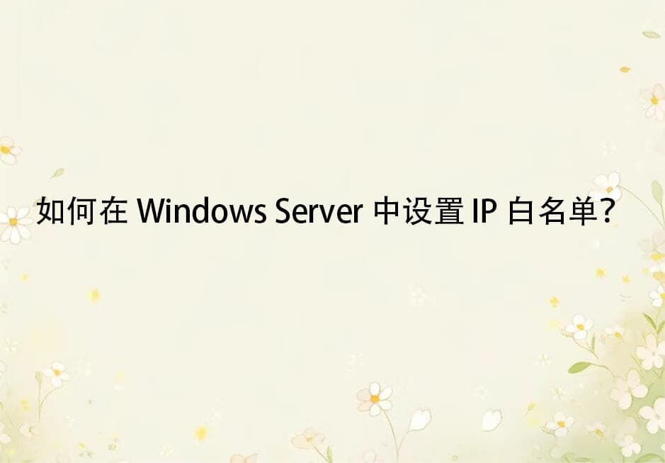 如何在 Windows Server 中设置 IP 白名单？