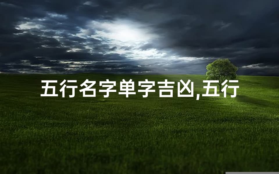 五行名字单字吉凶,五行字取名