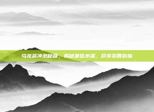 乌龙茶冲泡秘籍，揭秘最佳水温，尽享茶香韵味
