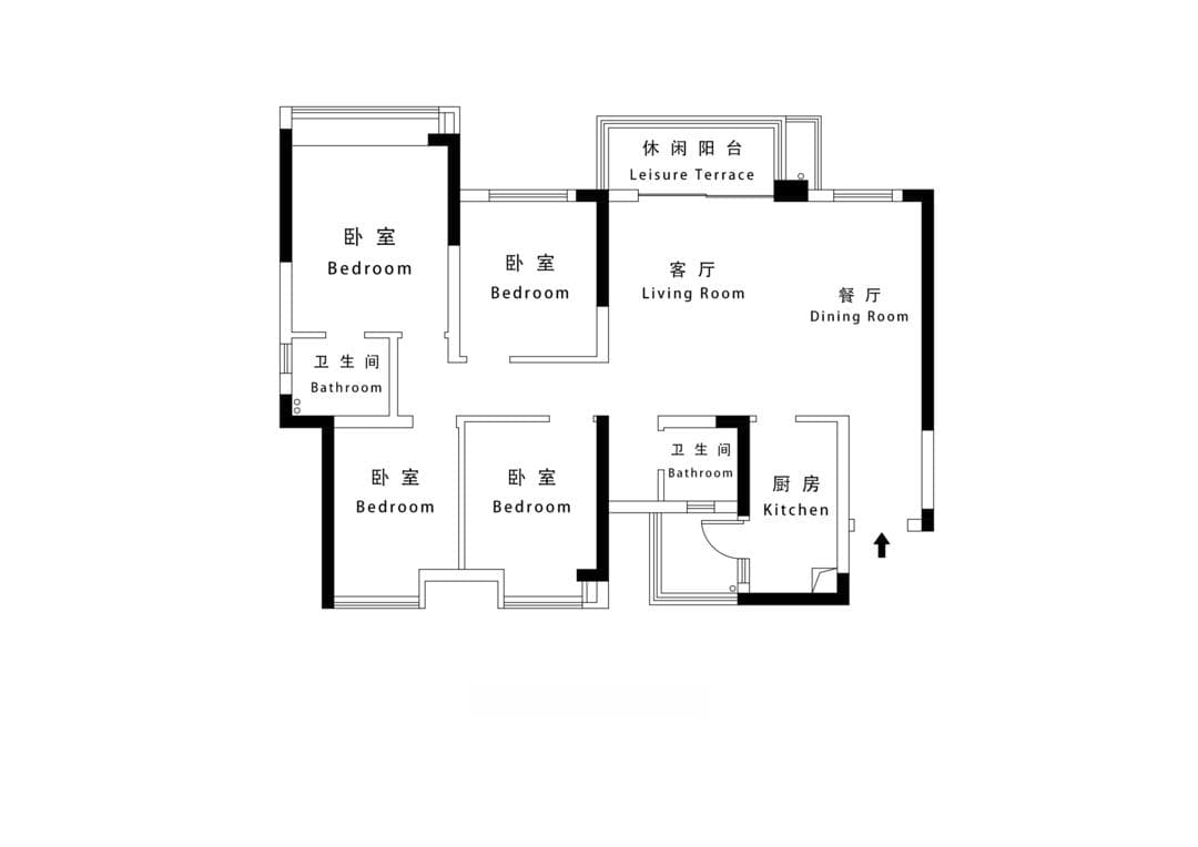 135m²静谧居所：纯白极简中的家居美学