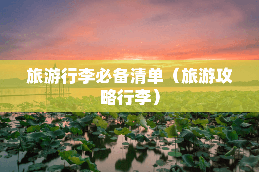 旅游行李必备清单：从证件到洗漱用品，一文详解出行必备物品