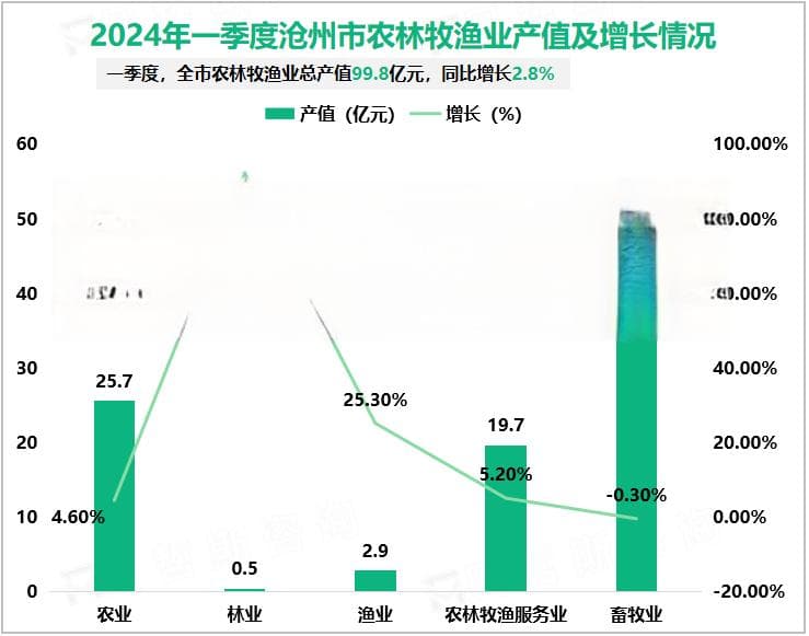 2024年一季度沧州市地区生产总值1134.7亿元，同比增长5.8%