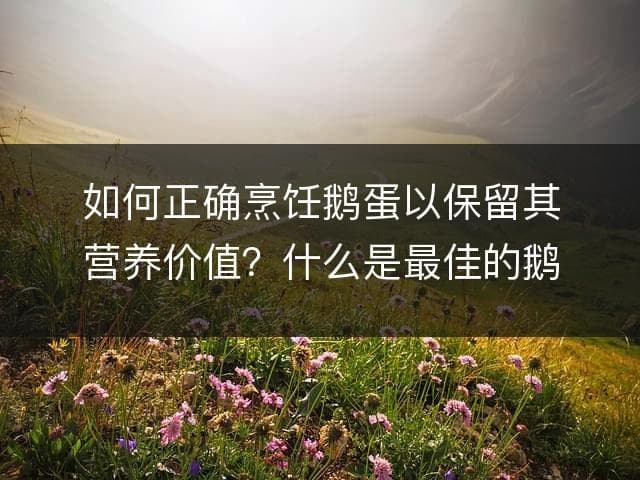 如何正确烹饪鹅蛋以保留其营养价值？什么是最佳的鹅蛋做法？