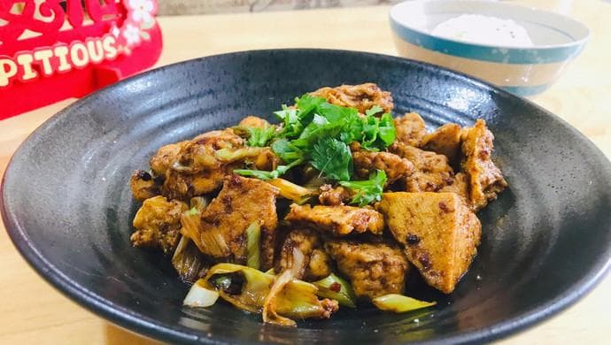 香辣葱烧老豆腐