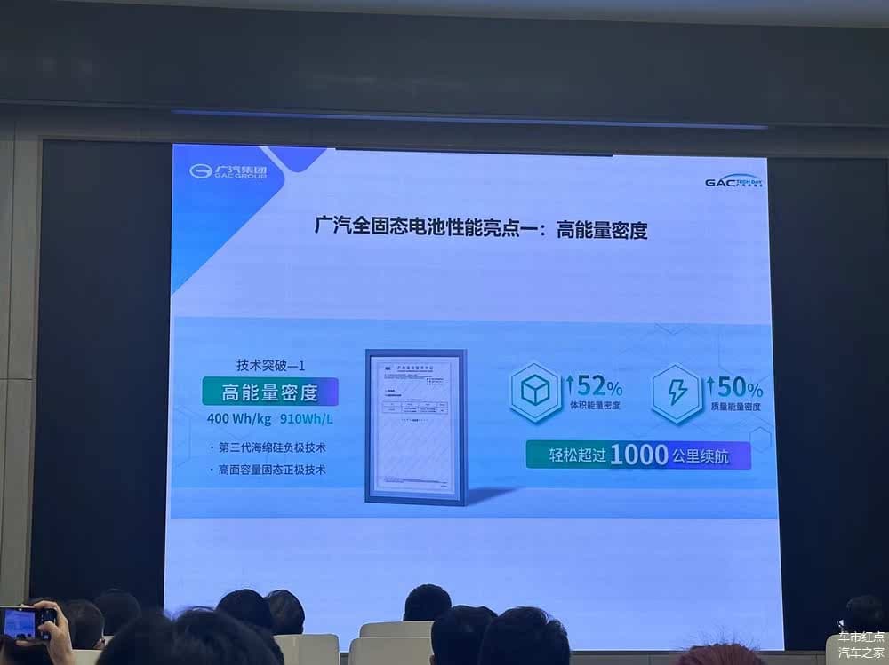 能量密度400Wh/kg，续航超1000km 广汽全固态电池2026年量产