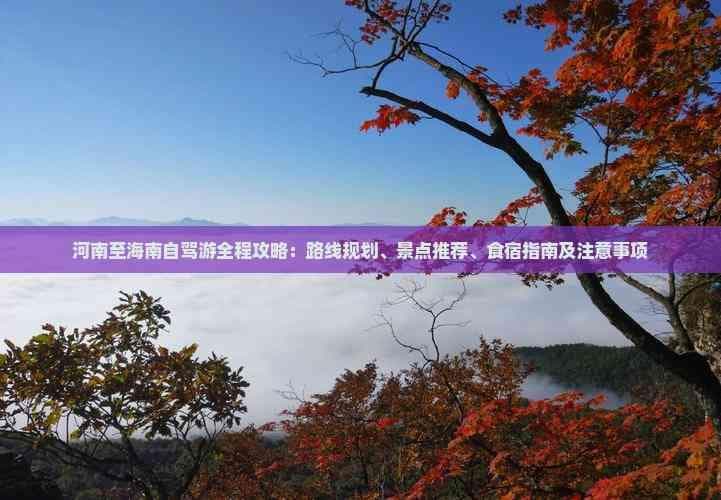 河南至海南自驾游全程攻略：路线规划、景点推荐、食宿指南及注意事项