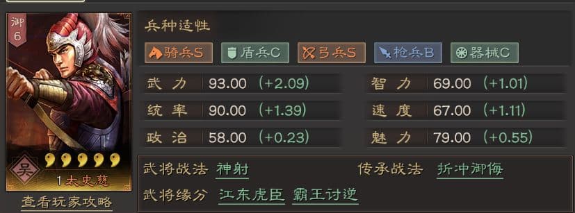 《三国志战略版》太史慈武将攻略：完美属性与连击战法的双重优势