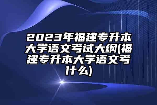 2024年福建专升本大学语文考试大纲(福建专升本大学语文考什么)
