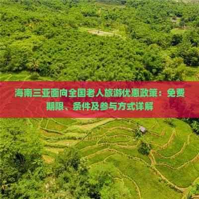 海南三亚老年人旅游优惠政策详解