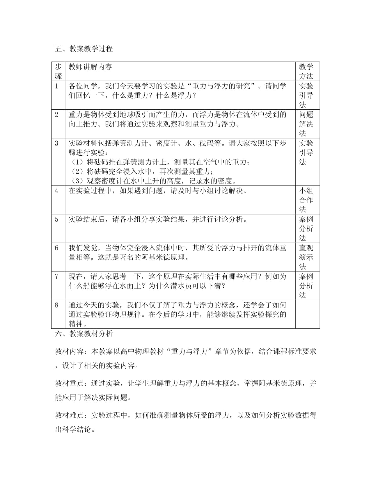 高中物理实验：重力与浮力的实验研究