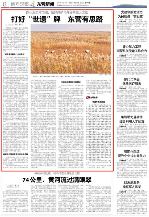 打好“世遗”牌 东营有思路——以生态名片为媒，做好保护与开发两篇大文章