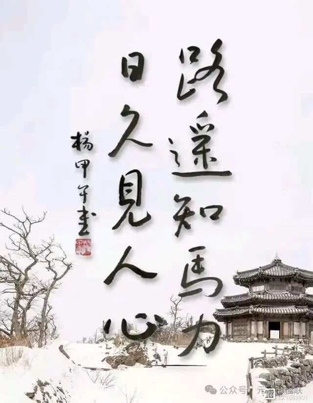 王昌龄《寄欢州》：路遥知马力，日久见人心