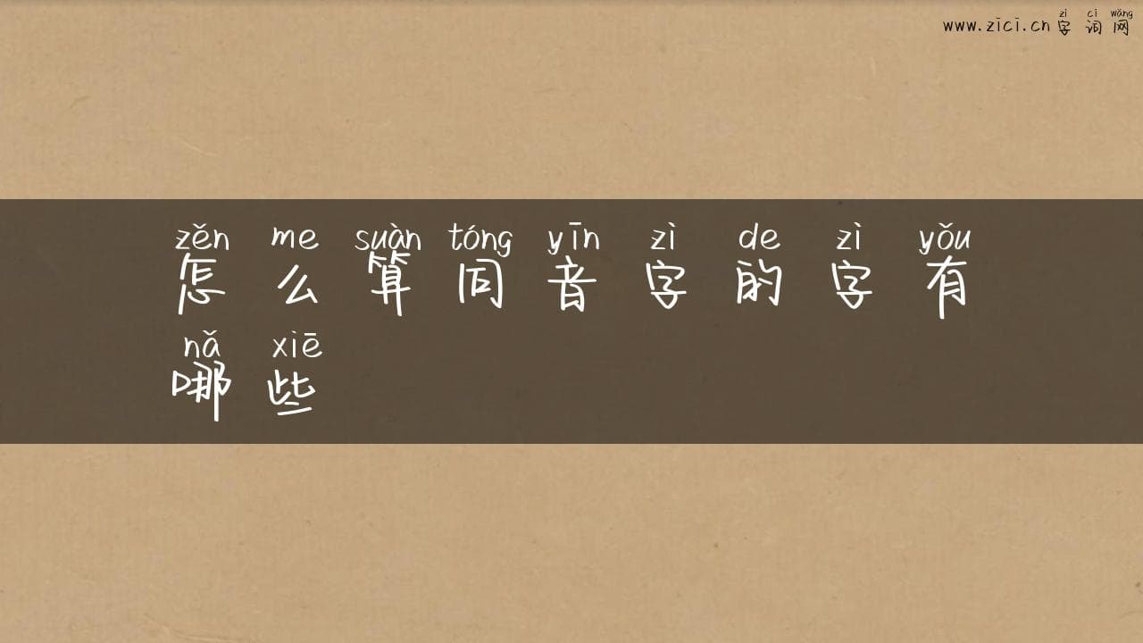 怎么算同音字的字有哪些