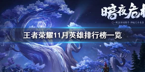 王者荣耀11月英雄排行榜：各位置强势英雄大盘点