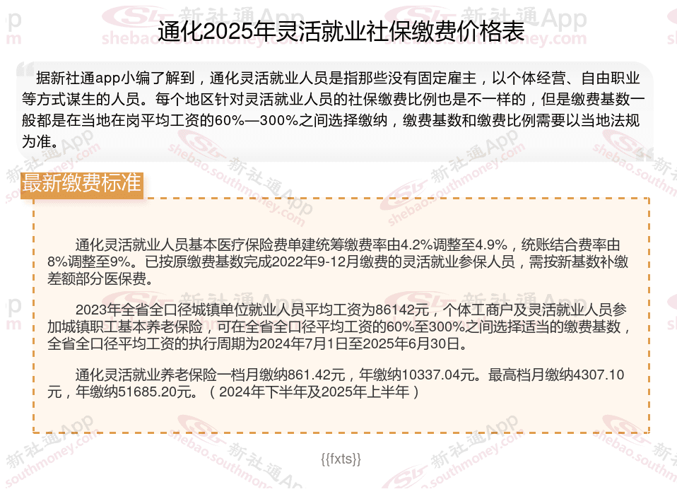 2024-2025年通化灵活就业人员社保缴费标准详解