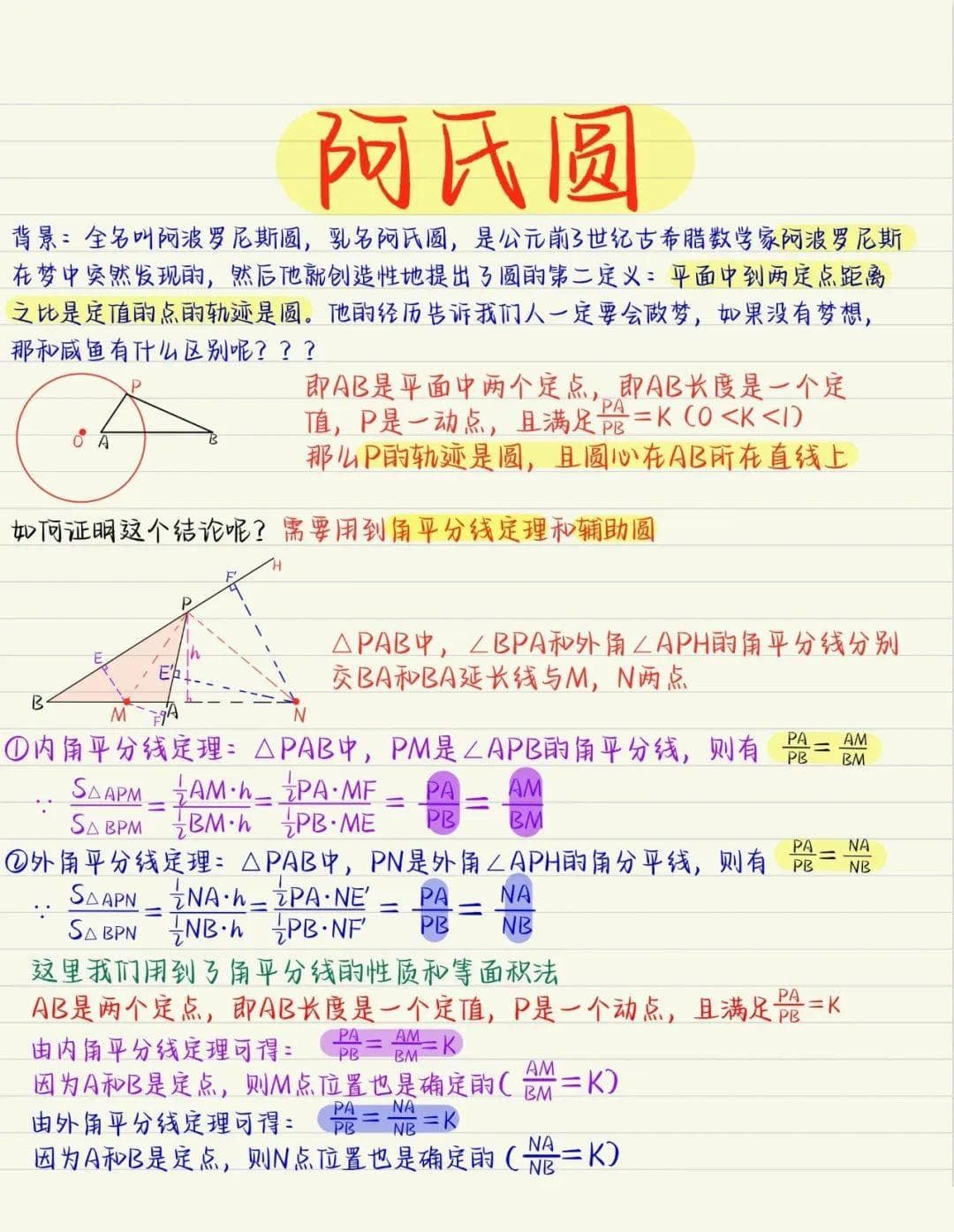 阿氏圆——阿波罗尼斯圆