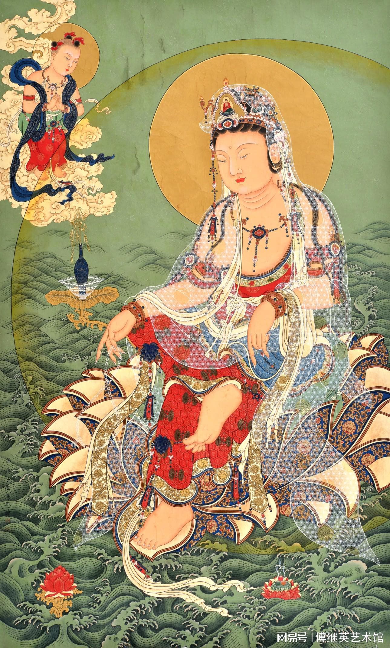 人物工笔画观音画像的“传神”密码：五官、服饰细节挑选指南