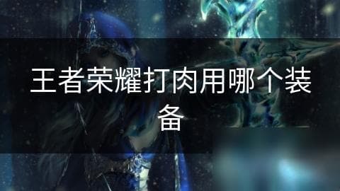 王者荣耀打肉用哪个装备