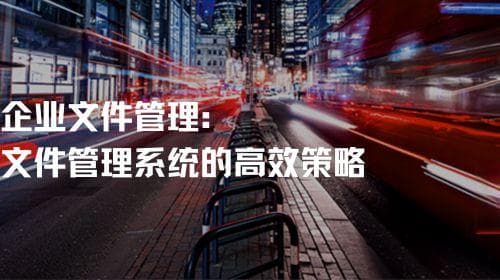 企业文件管理：文件管理系统的高效策略
