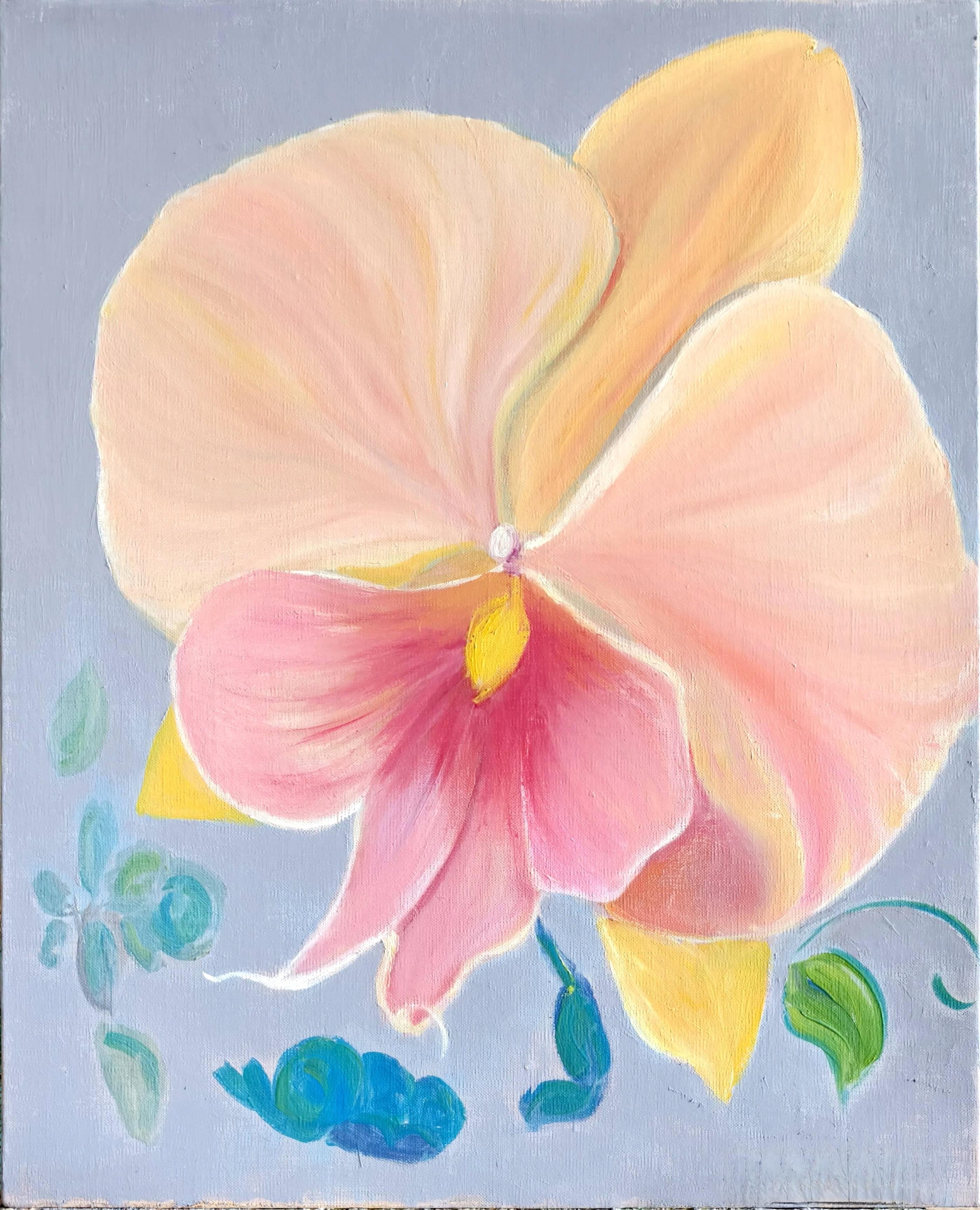 色彩与光影交织，马燕油画《蝴蝶兰》展现生命绽放