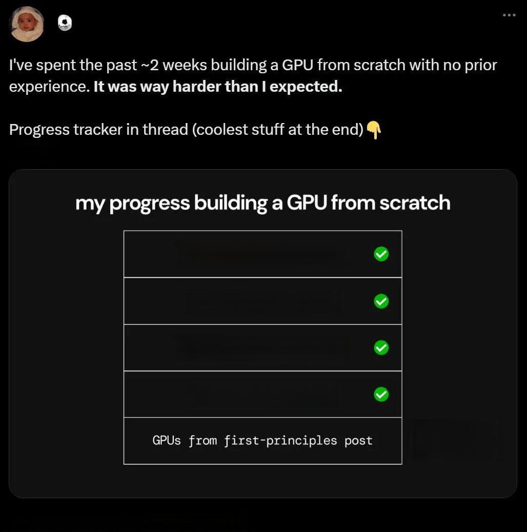 从零开始手搓GPU，照着英伟达CUDA来，只用两个星期
