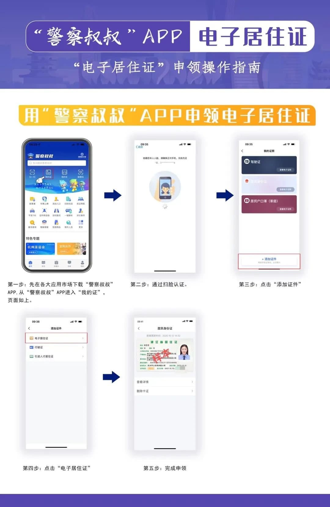 电子浙江省居住证证件领取途径一览