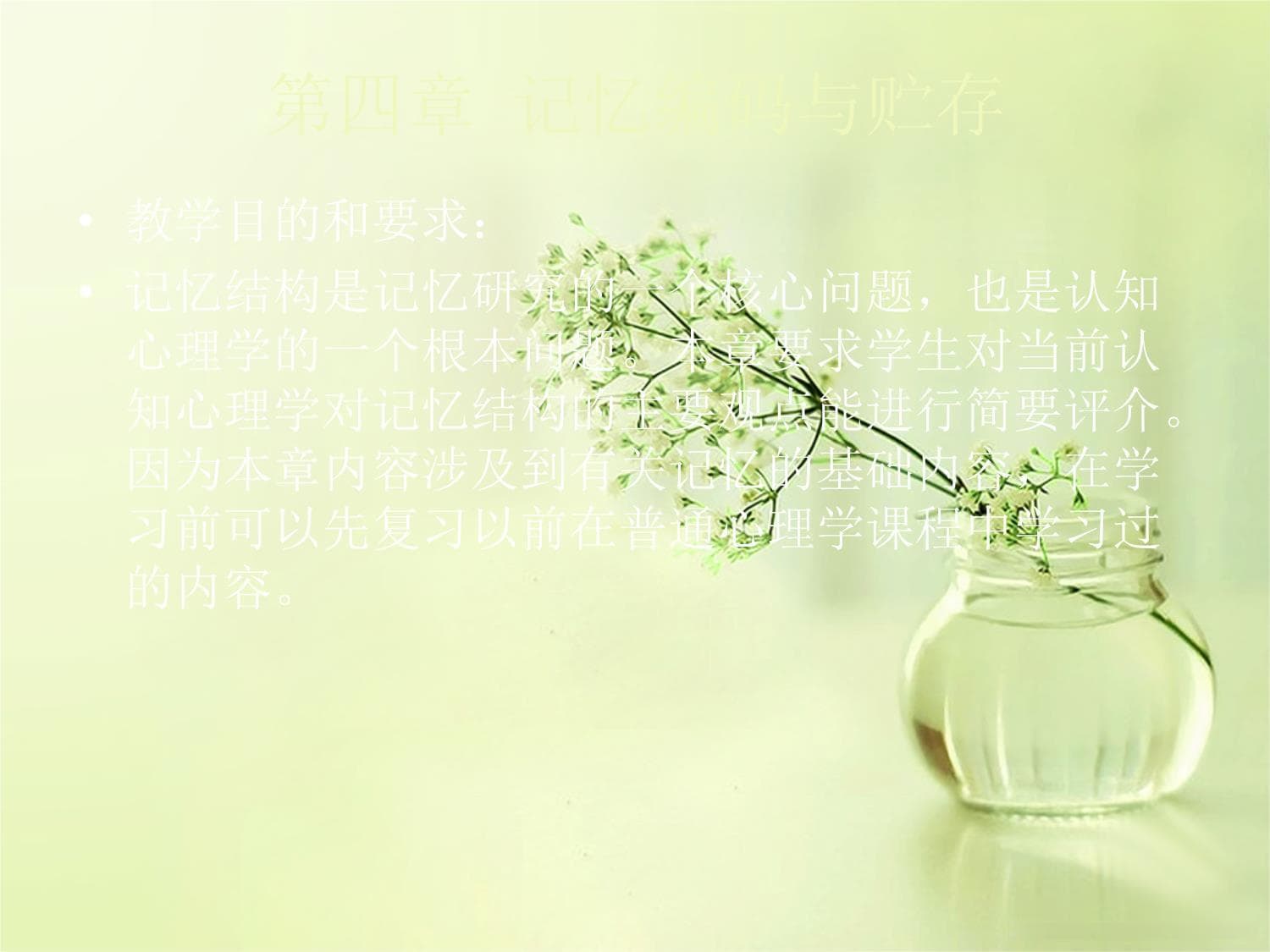 认知心理学记忆的编码与贮存