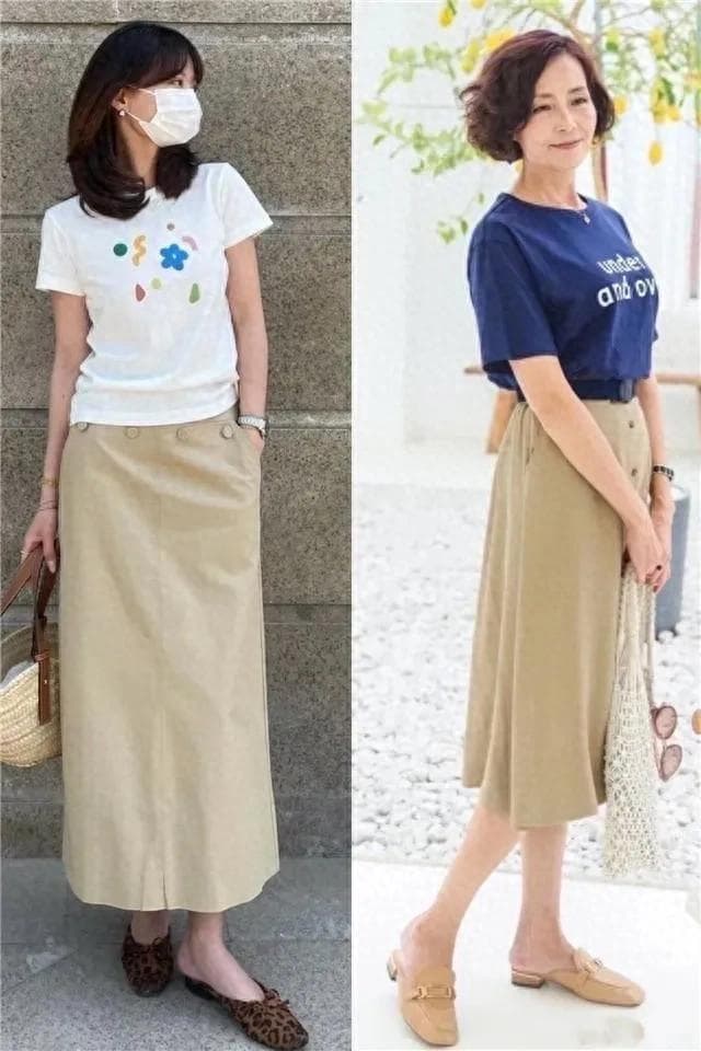 40岁女性穿搭指南：T恤+裙子长裤的时尚搭配技巧