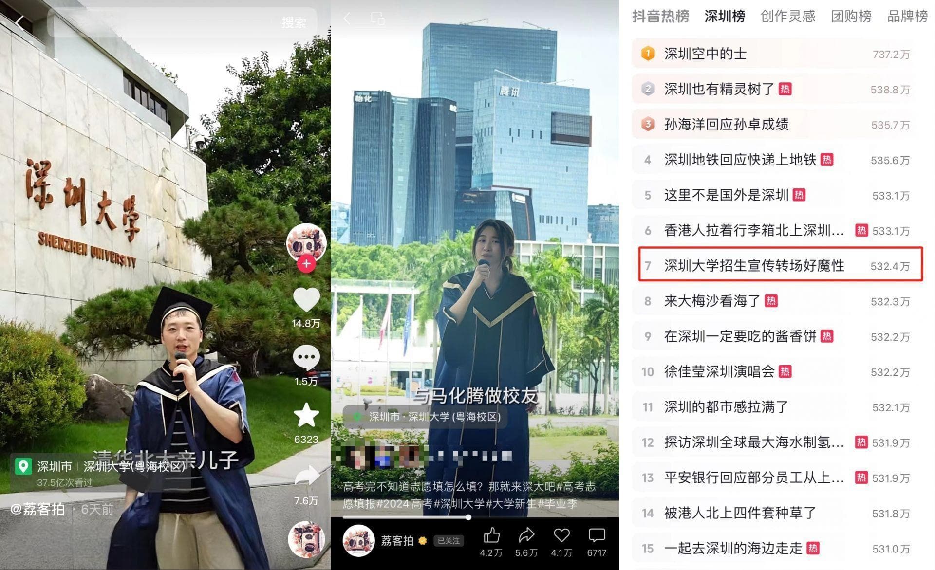 这很深圳！深大学生自制创意招生视频，播放量超1500万