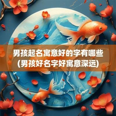 男孩起名：这些寓意深远的名字，既响亮又好听