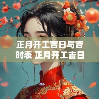 正月开工吉日与吉时表：2024年开工吉日吉时查询