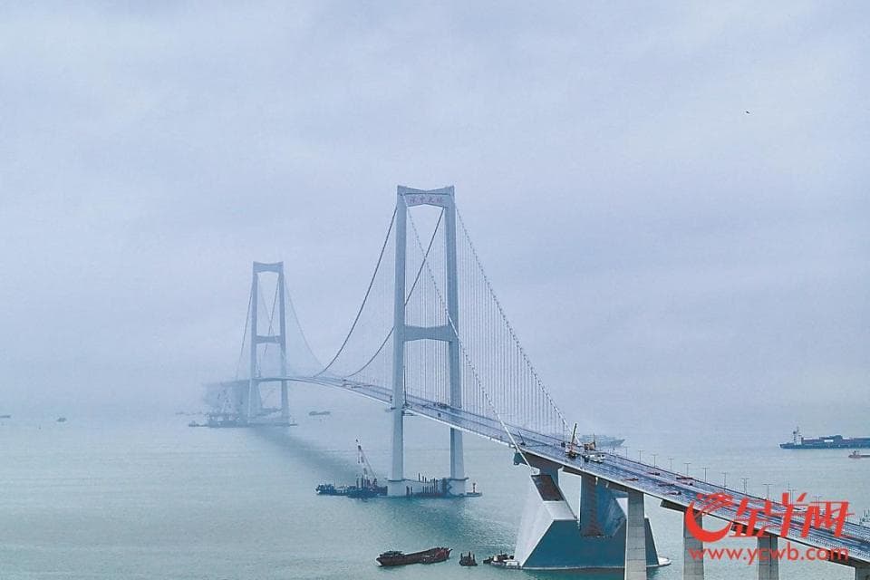 深中大桥预计本月底具备通车条件：海上“鲲鹏”将展翅 海底隧道“神器”多