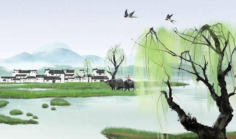 今日雨水：一帘新雨后，人间又逢春！