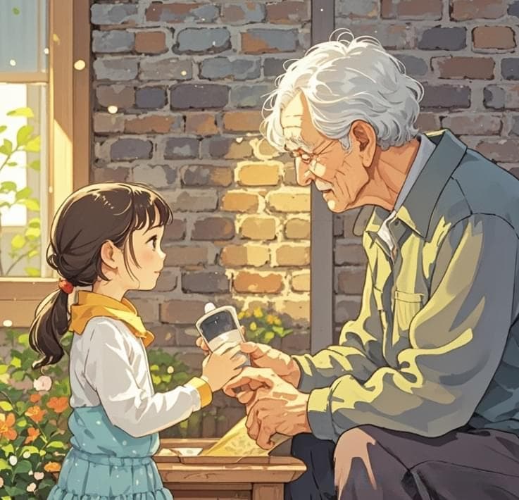 温暖的守候：老人与小女孩的温馨故事
