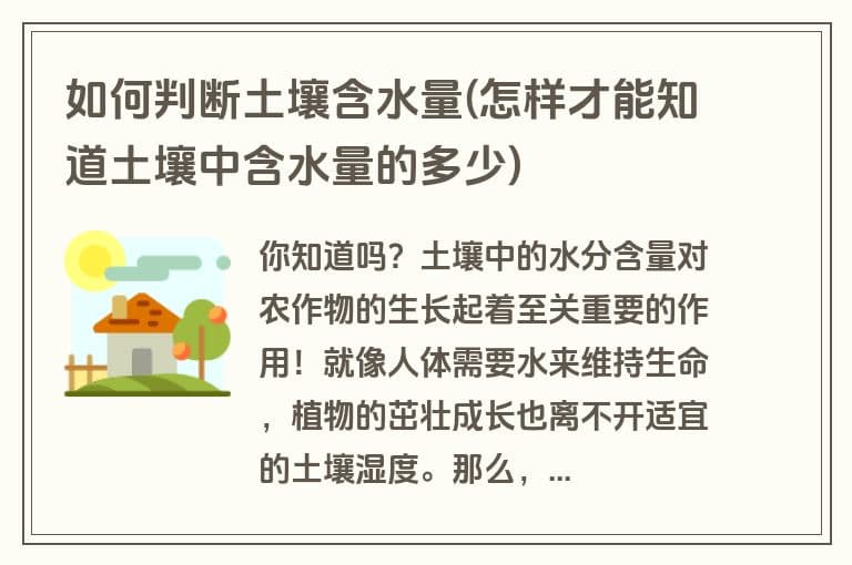 揭秘土壤含水量：6种测量方法与计算公式全解析