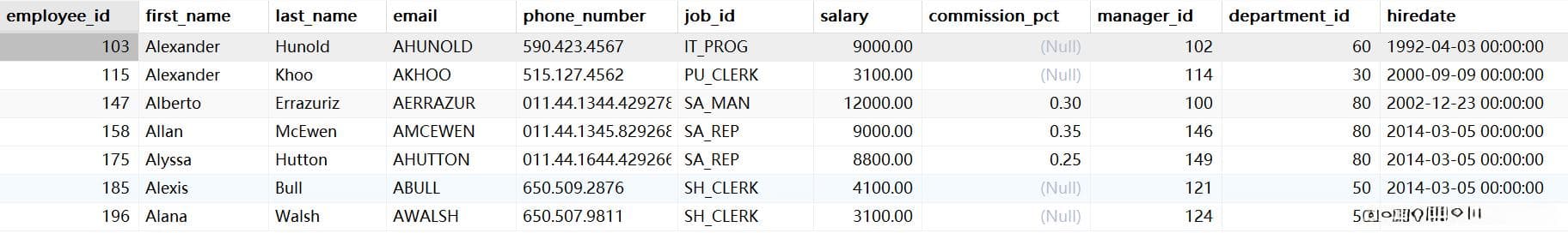 MySQL基础篇七：通配符和正则表达式