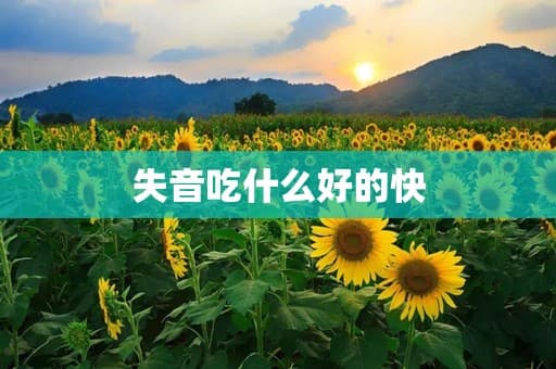失音吃什么好的快