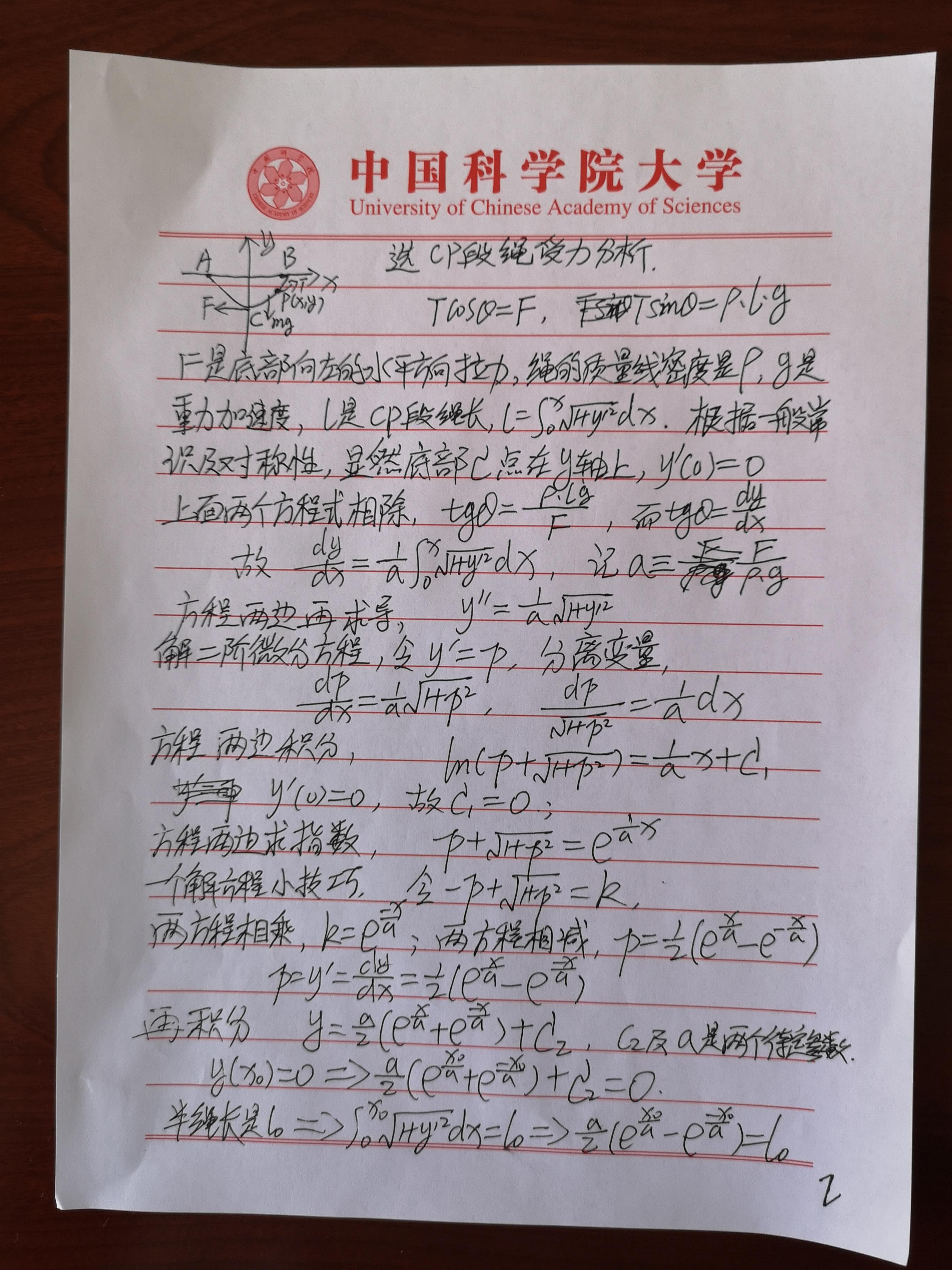 悬链线方程问题的再思考