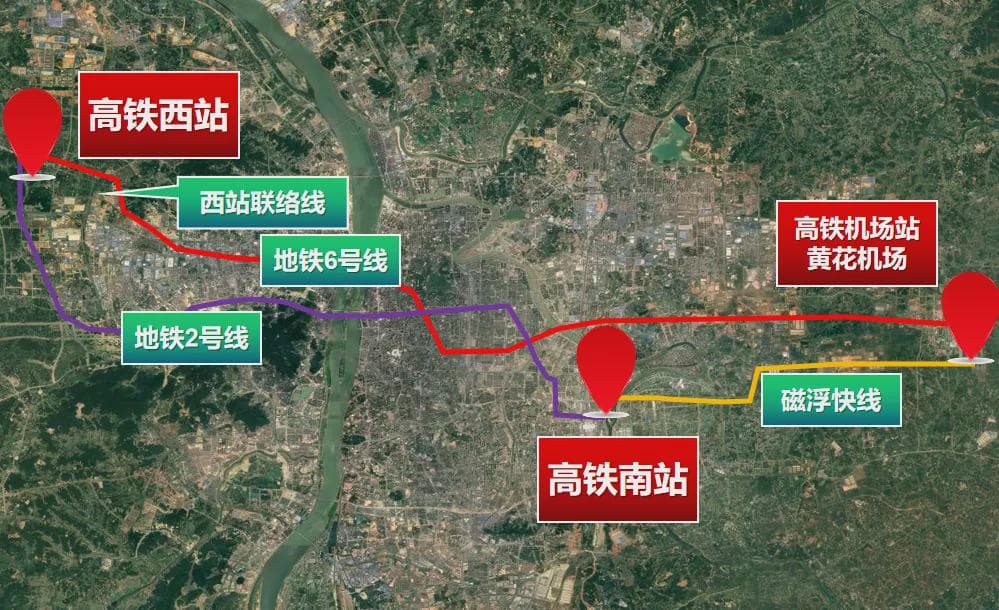 长沙首条地铁联络线曝光：2025年开建，串联高铁西站与机场