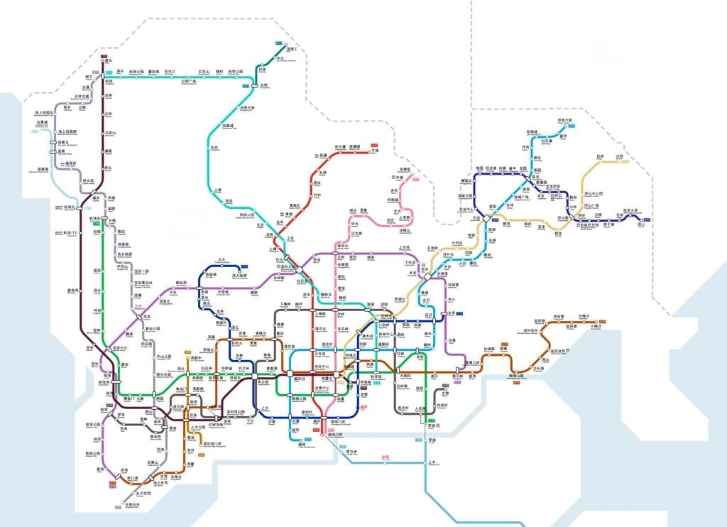 深圳地铁线路图合集v13.0更新：新版官方风线路图出炉