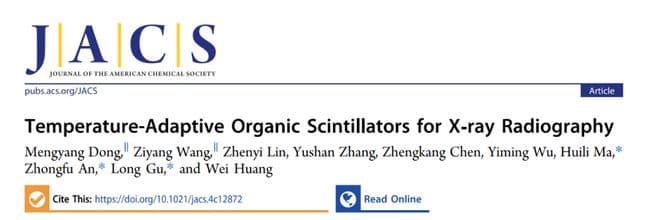 西北工业大学黄维院士团队开发温度自适应有机闪烁体