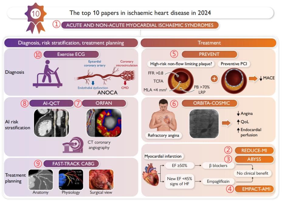 2024年缺血性心脏病最具价值文章TOP 10！欧洲心脏杂志盘点（上）
